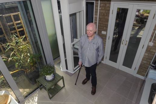 Stiltz Homelift Customer Christopher Knowles in Age Friendly Home