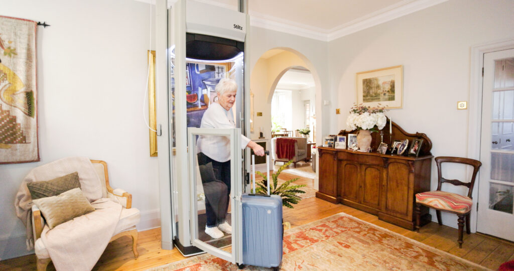 Rosemary in her Stiltz Homelift